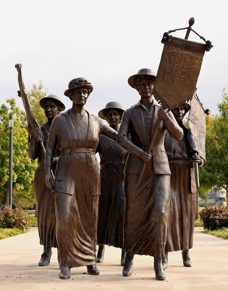 Bronze statue commemorating women's suffrage movement in Nashville, Tennessee.